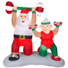  Mr and Mrs Claus Work-Out Christmas Inflatable